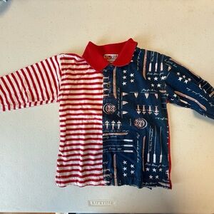 Vintage McKids Patriotic Striped and Starred Kids Shirt